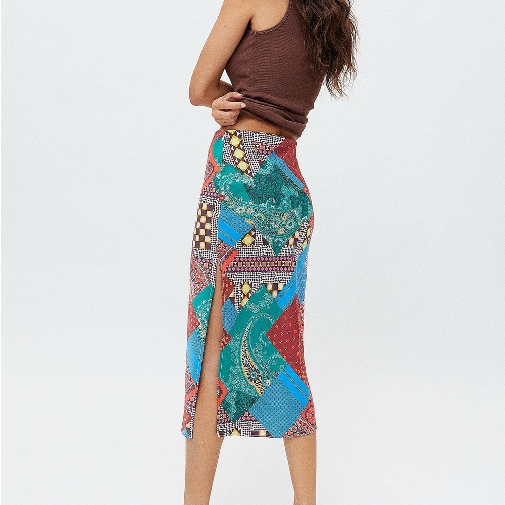Urban Outfitters Maisie Patchwork Midi Skirt - Picture 3 of 3